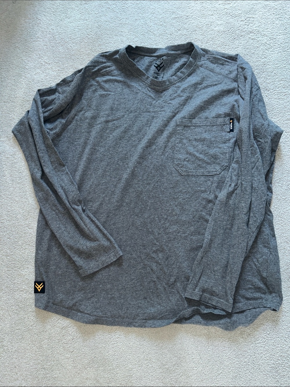 Men's Hawx Work Gear Long-Sleeve Pocket Shirt - Gray